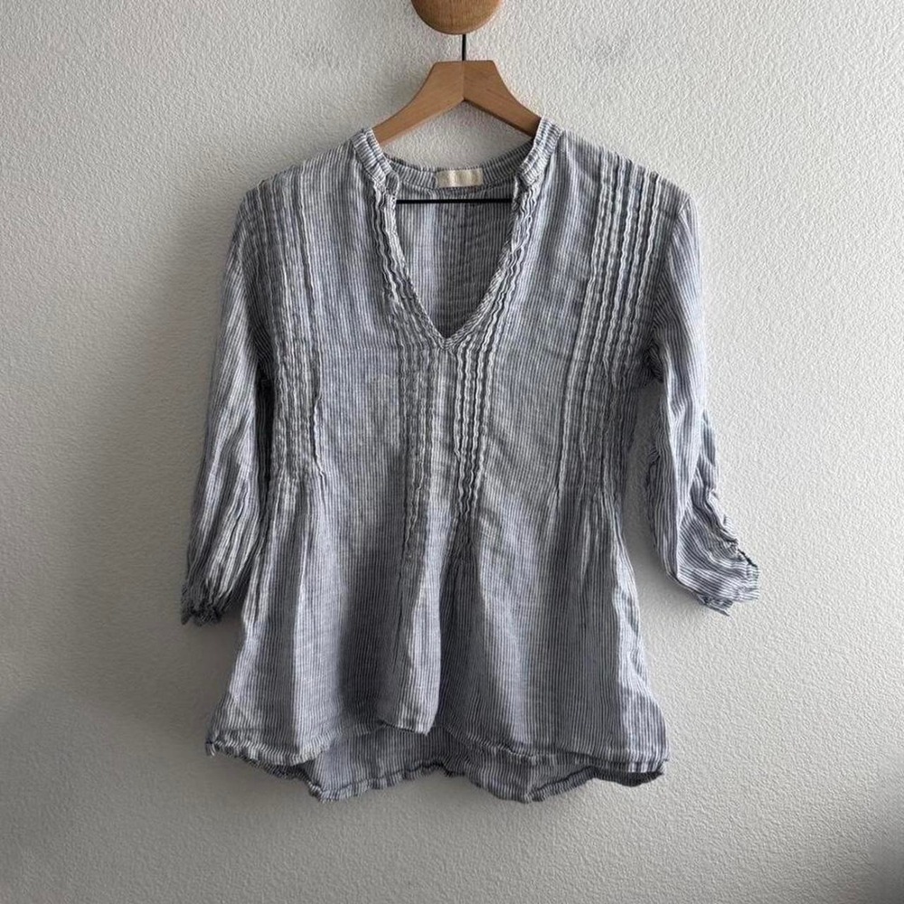 CP Shades Blue Striped Blouse Top